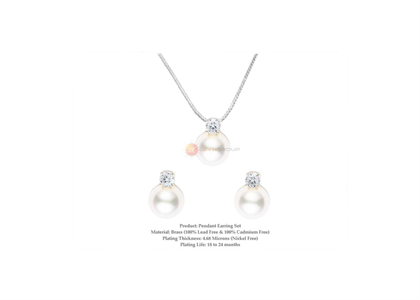 White Gold Plated | CZ Studded Pendant Sets
